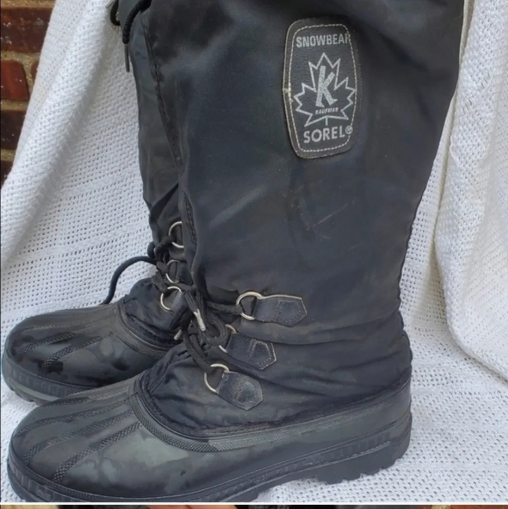 Sorel Snowbear lined black Waterproof snow boots with steel Shank 10